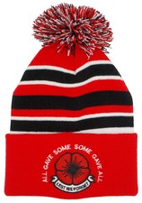 Nottingham Forest Supporters Poppy Remembrance Day Bobble Hat  - Made in the UK