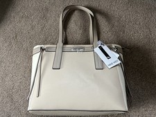 NINE WEST TOTE BAG CONTRAST NEW Cream Beige 