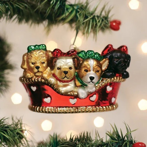 Old world christmas puppies - world, in