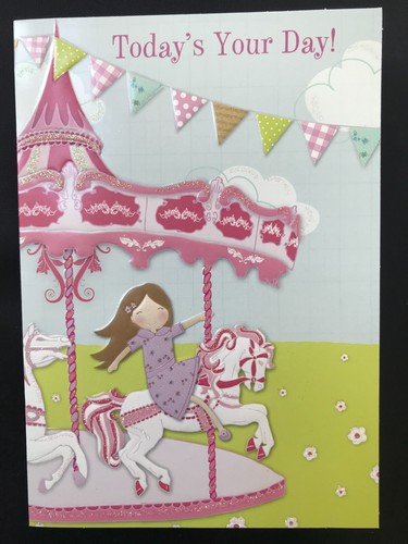 Birthday card for girl - ,, open