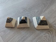 3x Alabaster Pyramids, Egyptian Souvenir Circa 2008, Decor, Good Condition