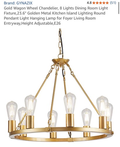 Gold wagon wheel chandelier - gold,