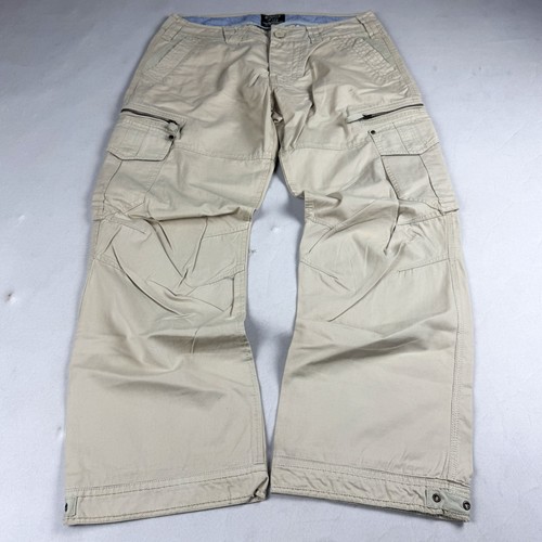 Mens y2k beige cargo - mens, pants