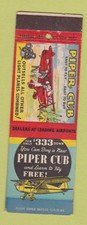 Matchbook Cover - Piper Cub Airplane
