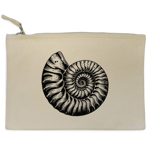Ammonite fossil canvas zip - 'ammonite,