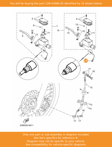 Yamaha front stop - stop, assy