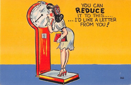 Lady scales unhappy with - unhappy,