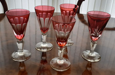 Vintage cranberry cut glass - 5,