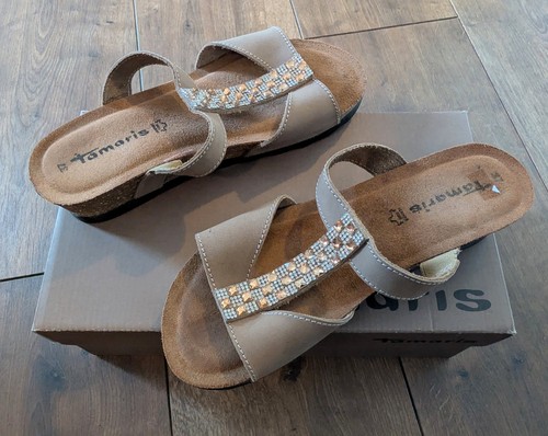 Tamaris taupe suede rhinestone - taupe,