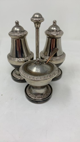 Silver plated cruet set - silver,