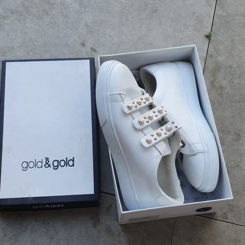 Gold white low top - white,
