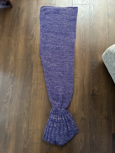 Purple knitted mermaid - knitted, tail