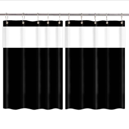 White and black curtains - white,