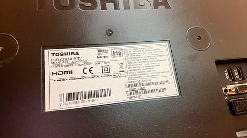 Toshiba 32w1333db 32in - 32in, tv