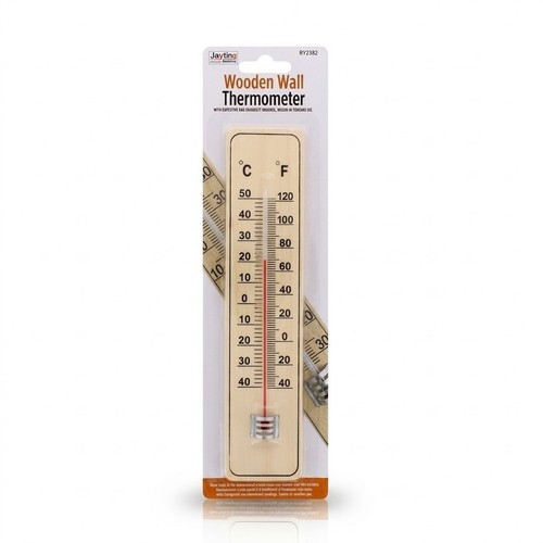 Wooden wall thermometer - wall,