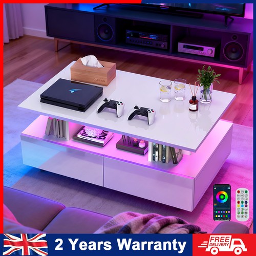 High gloss led coffee table - high,