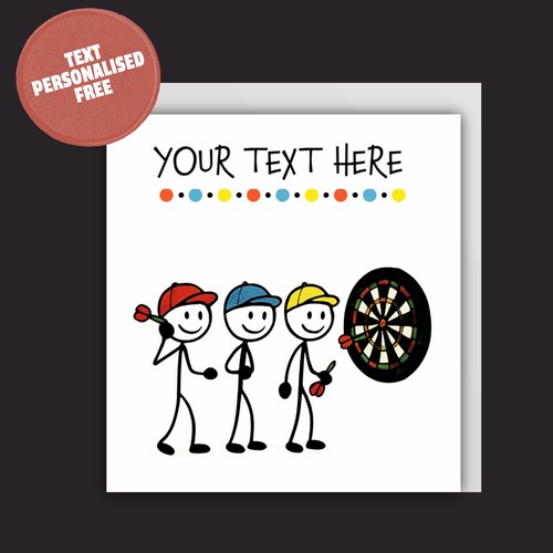 Personalised stickmen card - personalised,
