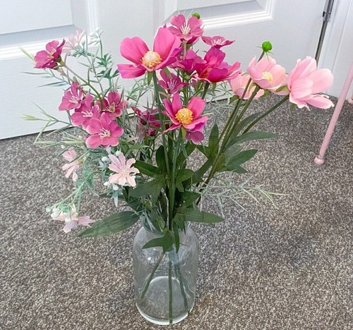 Pink flowers artificial floral - pink,
