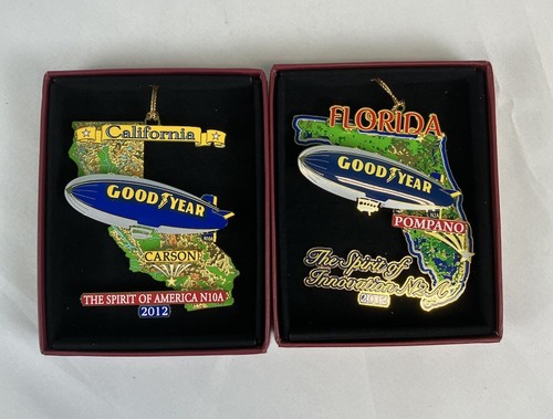 Goodyear blimp ornaments set - goodyear,