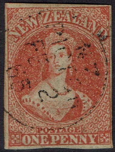 New zealand 1862 chalon 1d - zealand, qv