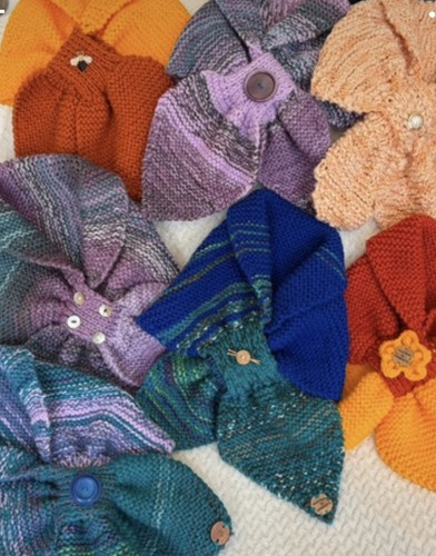 Hand knitted scarves - knitted, –