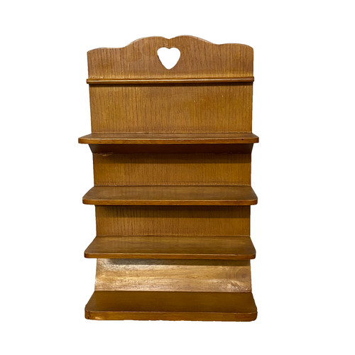 Wooden wall shelf - wooden, brown