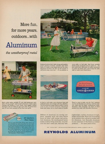 1957 reynolds aluminum bbq - aluminum,