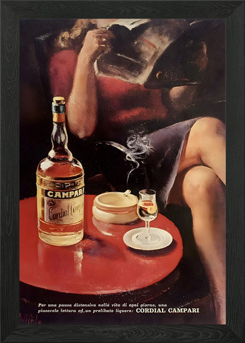 Vinatge cordial campari framed - cordial,