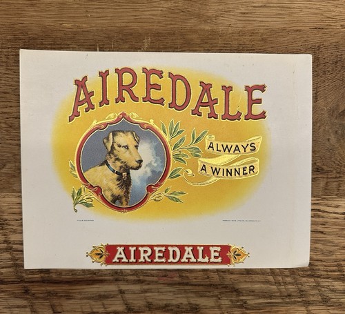 Embossed airedale cigar box - airedale,