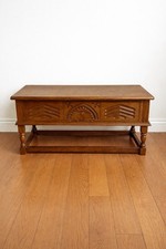 Vintage hand carved oak side - hand,
