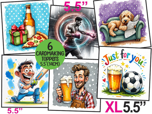 Male birthday card toppers - male,