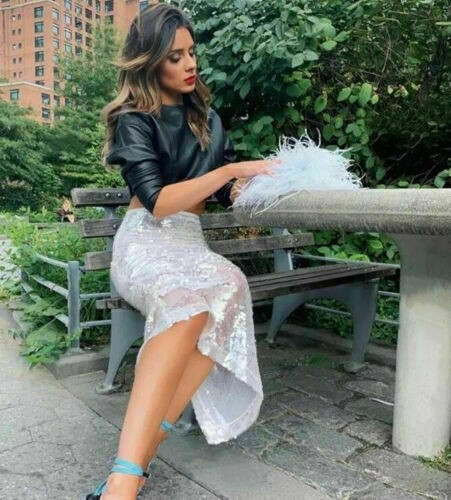 Zara shimmer sequin skirt - sequin,