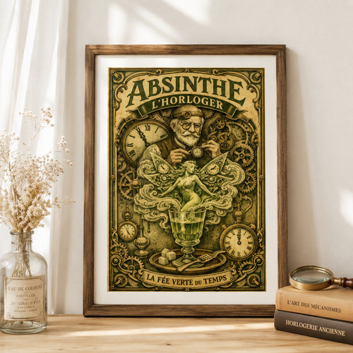Absinthe steampunk art print - absinthe,