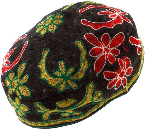 Black bucharian yarmulke - bucharian,