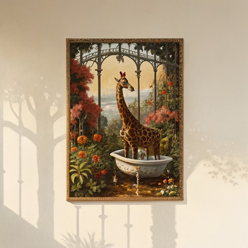 Giraffe jungle bathroom - giraffe,