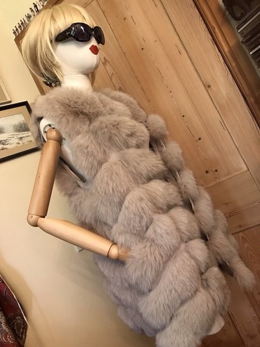 Real natural blue fox - natural, fur