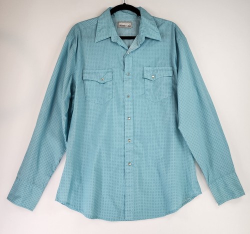 Wrangler shirt mens large blue - mens,