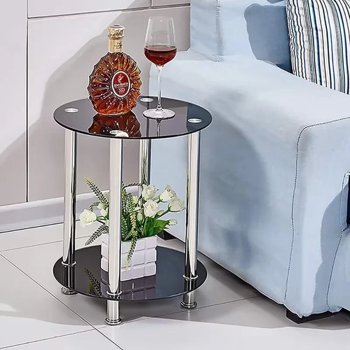 Round tier glass side - round, 2-tier