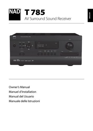 Owner manual for nad - manual,