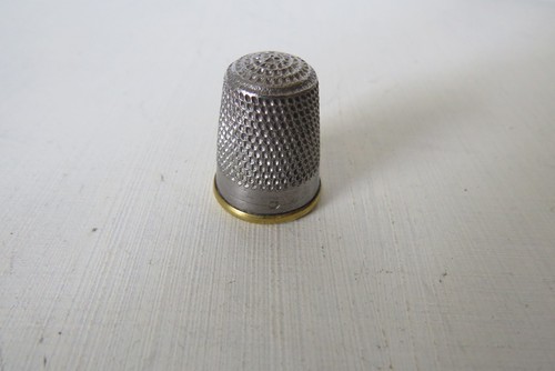 Antique vintage steel thimble - vintage,