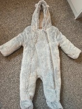Grey fluffy pramsuit - fluffy, size