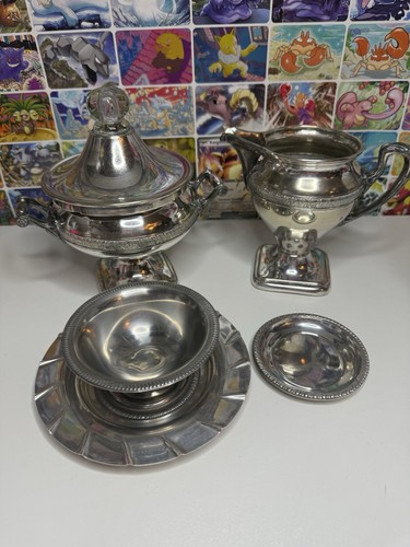 Vintage silver plate - plate, creamer