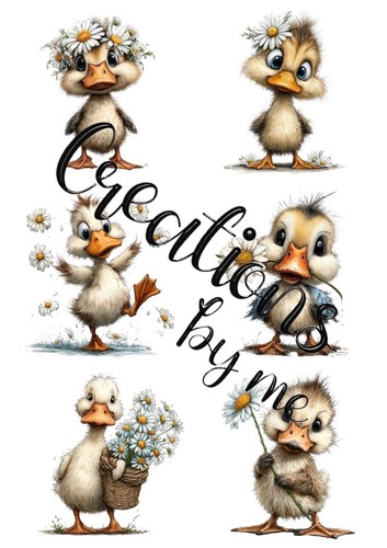 Whimsical floral ducks - whimsical,