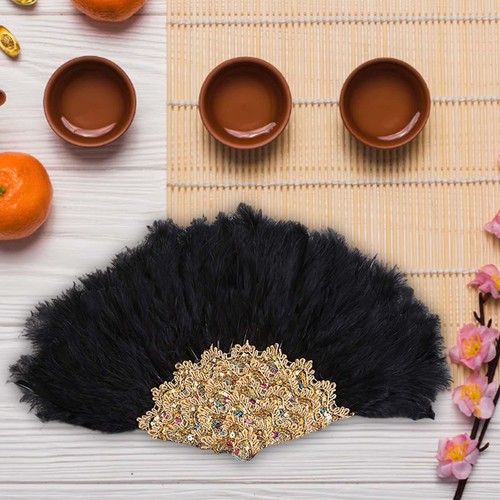 Wedding bride feather fan - wedding,