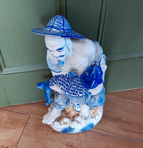 Vintage chinese blue white - blue, &