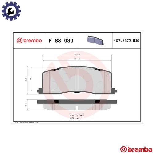 Brake pad set disc - brake,
