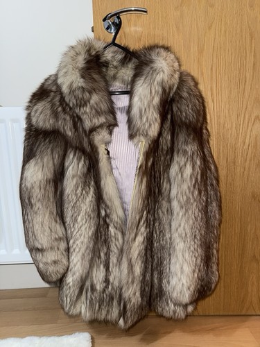Silver fox fur coat vintage - silver,