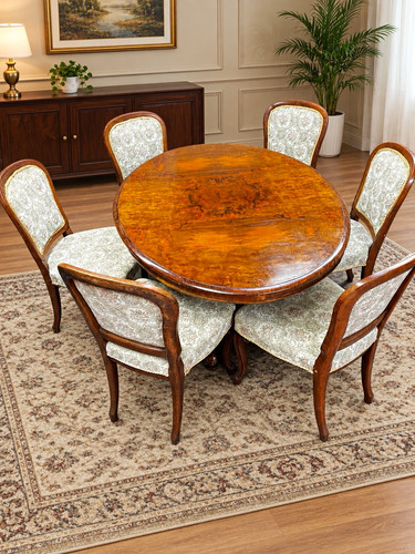 Vintage walnut dining table - vintage,