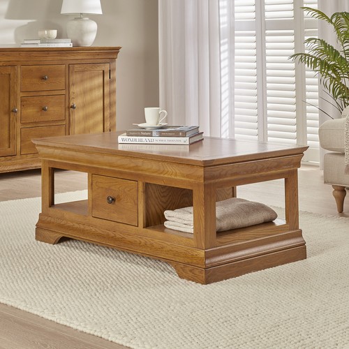 Coffee table drawer french - coffee,