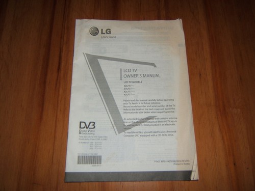 Lcd owner manual for - tv, owner's